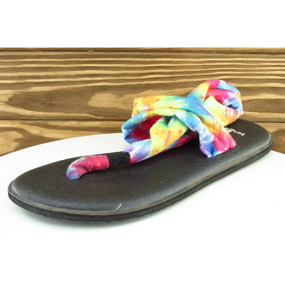 Sanuk Sz 7 M Multicolor Slingback Fabric Women Sandals 1097309